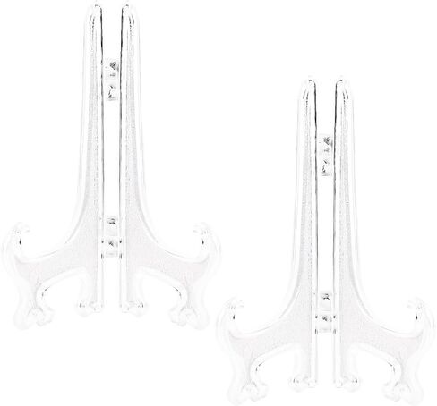 2pcs Clear Acrylic Easels Plastic Plate Stands Holders Small Fold Display Stand Picture Frame Photo Artwork Home Decoration - 7 Inch in Kuwait