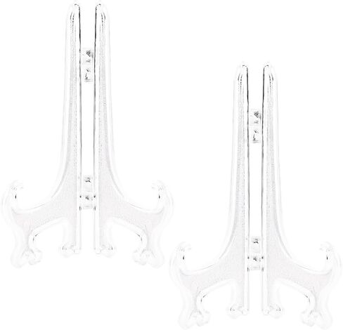 2pcs Clear Acrylic Easels Plastic Plate Stands Holders Small Fold Display Stand Picture Frame Photo Artwork Home Decoration - 7 Inch in Kuwait