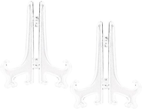 2pcs Clear Acrylic Easels Plastic Plate Stands Holders Small Fold Display Stand Picture Frame Photo Artwork Home Decoration - 7 Inch in Kuwait