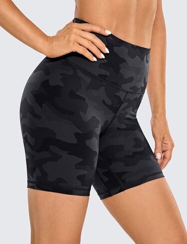 CRZ YOGA Women's Naked Feeling Biker Shorts - 6 Inches High Waist Yoga Workout Running Gym Spandex Shorts Mint Moment Medium in Saudi Arabia