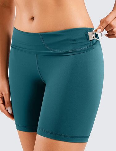 CRZ YOGA Women's Naked Feeling Biker Shorts - 6 Inches High Waist Yoga Workout Running Gym Spandex Shorts Mint Moment Medium in Saudi Arabia