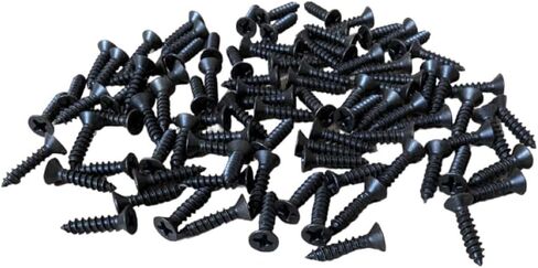 #6 x 1/2" Black Screw, Flat Head Phillips Wood Screw 18-8 S/S Electroplating Black Stainless Steel, 6 x 1/2-Inch, 100-Piece in Saudi Arabia