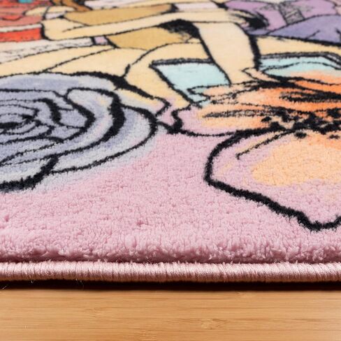 Disney Gertmenian Princess Rug Animal Playmat Kids Toys Throw Area Carpet Play Mat, Large 54x78, Pink Multicolored in Saudi Arabia