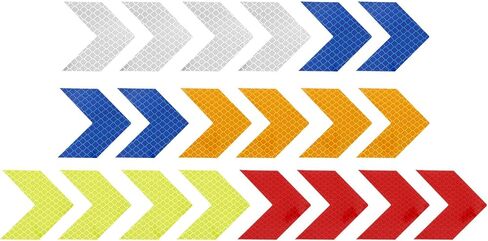 PATIKIL Reflective Stickers, 20 Pack 2.36 x 2.36 Inch Waterproof Adhesive High Visibility Night Caution Warning Arrow Shape Safety Tape Reflector for Trucks Trailers Cars, 5 Colors in Saudi Arabia