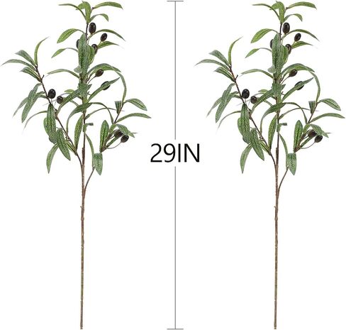 ucky Olive Branches, Realistic Coffee Colored Branches and Fruits, Green Olive Branch False Leaf Vase Decoration,for Home Table Center Decoration,Greenery Stems in Saudi Arabia