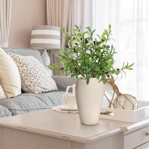 ucky Olive Branches, Realistic Coffee Colored Branches and Fruits, Green Olive Branch False Leaf Vase Decoration,for Home Table Center Decoration,Greenery Stems in Saudi Arabia