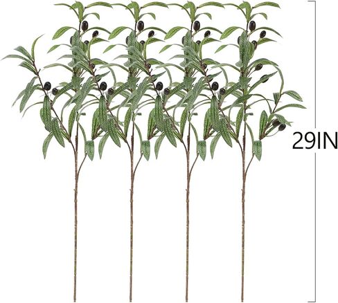 ucky Olive Branches, Realistic Coffee Colored Branches and Fruits, Green Olive Branch False Leaf Vase Decoration,for Home Table Center Decoration,Greenery Stems in Saudi Arabia