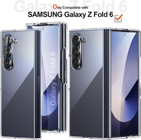 Foluu Clear Case for Samsung Galaxy Z Fold 5 with Front Built-in Screen Protector - Scratch Resistant Hard PC Back Bumper Protective Shockproof Cover for Samsung Galaxy Z Fold5 5G 2023 in Saudi Arabia