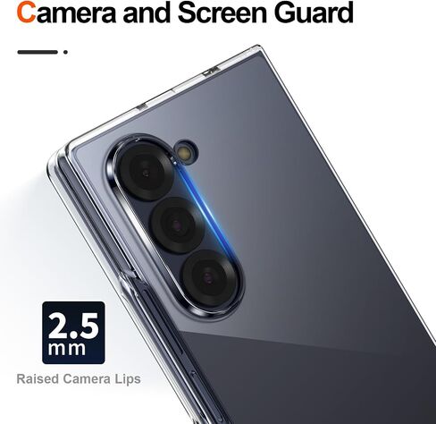 Foluu Clear Case for Samsung Galaxy Z Fold 5 with Front Built-in Screen Protector - Scratch Resistant Hard PC Back Bumper Protective Shockproof Cover for Samsung Galaxy Z Fold5 5G 2023 in Saudi Arabia