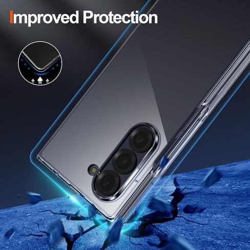 Foluu Clear Case for Samsung Galaxy Z Fold 5 with Front Built-in Screen Protector - Scratch Resistant Hard PC Back Bumper Protective Shockproof Cover for Samsung Galaxy Z Fold5 5G 2023 in Saudi Arabia