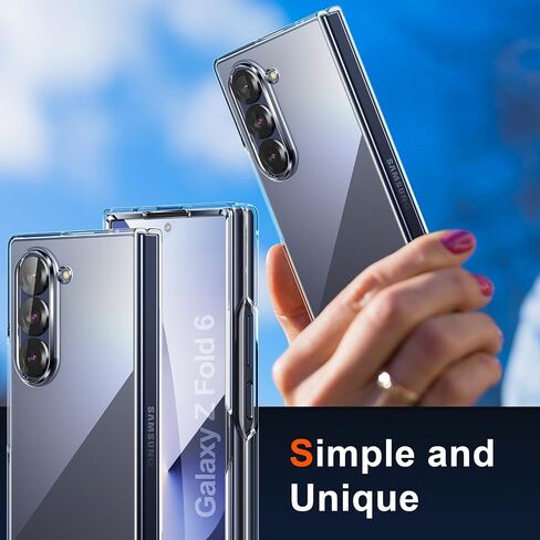 Foluu Clear Case for Samsung Galaxy Z Fold 5 with Front Built-in Screen Protector - Scratch Resistant Hard PC Back Bumper Protective Shockproof Cover for Samsung Galaxy Z Fold5 5G 2023 in Saudi Arabia