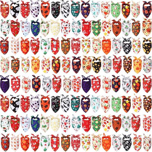 Preboun 120 Pieces Halloween Dog Bandana Bulk Holiday Dog Bandanas for Dogs Bibs Triangle Dog Scarf Dog Kerchief Dog Bandana for Pet Costume Accessories Dog Outfit in Saudi Arabia