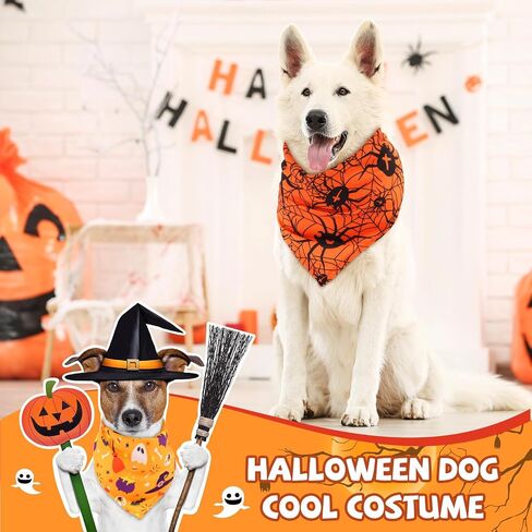 Preboun 120 Pieces Halloween Dog Bandana Bulk Holiday Dog Bandanas for Dogs Bibs Triangle Dog Scarf Dog Kerchief Dog Bandana for Pet Costume Accessories Dog Outfit in Saudi Arabia