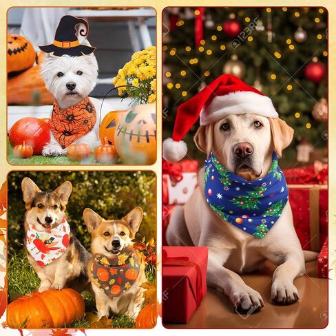 Preboun 120 Pieces Halloween Dog Bandana Bulk Holiday Dog Bandanas for Dogs Bibs Triangle Dog Scarf Dog Kerchief Dog Bandana for Pet Costume Accessories Dog Outfit in Saudi Arabia