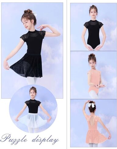 High Neck Ballet Leotards Lace Dance Costume for Toddler, Little/Big Girls, Little/Big Kids in Saudi Arabia