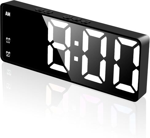 Digital Alarm Clock, 2024 Large LED Display Alarm Clock for Bedroom, USB/Battery Powered Digital Clock, Brightness Adjustment, Dual Power Supply, 12/24H in Saudi Arabia