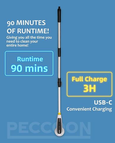 Electric Spin Scrubber, 2024 New Super Quiet Power Cleaning Brush for Bathroom Floor Tile with Long Handle, Cordless Shower Brush with 7 Replaceable Brush Heads, 120Mins Work Time, Dual Speeds in Saudi Arabia