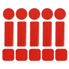 PATIKIL Reflective Stickers, 30 Pcs Safety High Visibility Reflective Sticker Waterproof Outdoor Reflectors for Bicycle, Clothing, Red (3 Shapes)