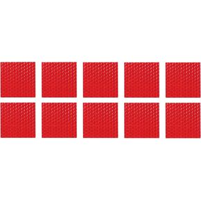 10 Pcs Reflective Stickers, 1.97"x1.97" Square Shape Safety Tape Reflector Universal for Cars Trucks Trailers Waterproof PET Red