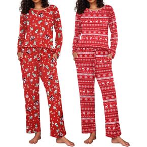 Ekouaer Pijamas De Mujer Para Frio Ropa De Dormir De Manga Larga