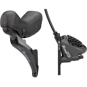 Shimano Tiagra ST-4725/BR-4770 Mechanical Shift/Hydraulic Brake Lever and Caliper - Front, Flat Mount, Finned Resin Pads, Black