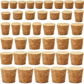 40Pcs Cork Stoppers 8 Sizes Wooden Tapered Cork Plugs, Wooden Tapered Wine Bottle Stoppers Replacement Corks for Wine Beer Bottle Crafts