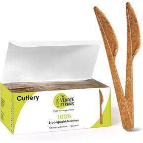 Premium Quality100% Biodegradable Forks Made of Vegetable Fibers, 100 PCS of 6.7" Long Heavy-Duty and Splinter Free Eco-Friendly Forks, Perfect Sustainable Cutlery for All Types of Occasions