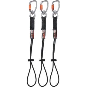 Ergodyne Squids 3714 Tool Lanyard and Tethering Attachment with Carabiner and Cinch Loop, Weight Rating 10lbs, 3-Pack