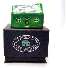 Handcrafted Ceramic House Homedecor Gift Tin Moss Wee Bothy Green Scoltand (H 1.5" W1.9)