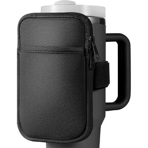 Water Bottle Pouch for Stanley Cup 40/30oz, Tumbler Pouch for Stanley Cup Accessories, Upgraded Large Size Double Anti-Slip Stanley Cup Pouch for Phone, Card, Keys, Earphone, Cash