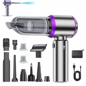 Handheld Car Vacuum Cleaner, 21000PA Rechargeable High Power Cordless Mini Car Vacuum Cleaner and Blower 2-in-1 with 3 Gear, Vacuum with Brushless Motor for Car, Home, Office, PC