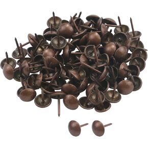 Antrader 11 x 17mm Household Decorative Metal Round Head Upholstery Tack Nail, Copper Tone, 100pcs