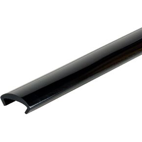 Outwater Plastics 5/8'' Flexible PVC U Channel Moulding | High-Gloss Black Furniture Edging | 25 Foot Coil
