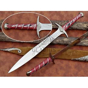 | Legendary Adventurer's Sword | Medieval Styled Authentic Steel Sword | Hand-Crafted Engraved J2 Steel Sword with Leather Cover | Wall Mounting Scabbard Included