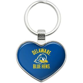 Delaware Fightin Blue Hen Keychain Heart Love Metal Key Chain Ring