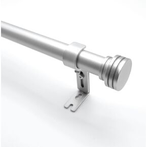 Silver Curtain Rods for Windows 16-120",1 Inch Heavy Duty Curtain Rods,Adjustable Curtain Rod, Modern Drapery Rods