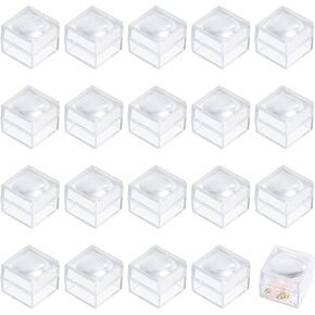 CHGCRAFT 20pcs Magnifying Display Box Diamond Gemstone Display Case Transparent Plastic Diamond Jewelry Boxes