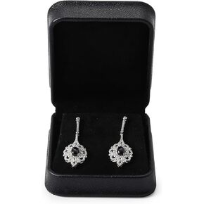 صندوق هدايا أقراط من جلد البولي يوريثان الأسود العتيق صندوق هدايا من الألياف الدقيقة الداخلية صندوق أقراط صغير in Kuwait