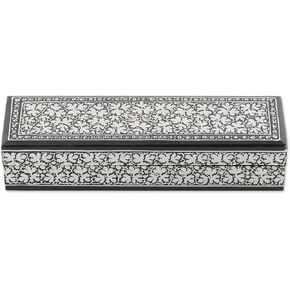 NOVICA Animal Themed Papier Mache Decorative Box, Black and Silver Tone, Midnight Charm'