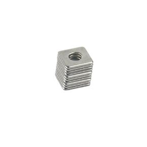 20 PCS Flat Square Plate Washers, M5x20x20x1.5 mm 304 Stainless Steel Square Flat Bearing Plate Washers Pad Spacer Gasket for Hardware Fastener, Fit for 1/5" Bolt, Thickness 1.5 mm, Silver, LXLVOUEG