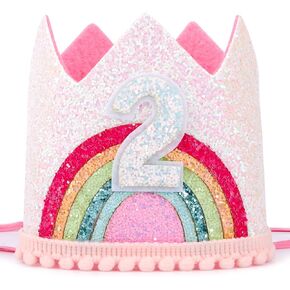 6 Year Old Girl Birthday Hat 6th Birthday Decorations for Girls Six Year Old Rainbow Birthday Headband Princess Tiara Birthday Crown Happy Birthday Accessories for Party Gifts in Kuwait