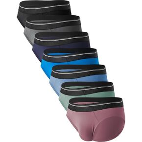 DAVID ARCHY Men's Underwear Moisture Wicking Viscose Briefs for Men, Ball Support Pouch Underwear 6 or 7 Packs