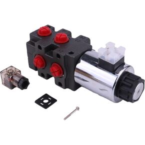 Solarhome 12V 24GPM Hydraulic Multiplier Selector Diverter Solenoid Valve DV90-08S Compatible With Double/Single Acting Cylinders 6 Ports with #8 SAE (3/4"-16)