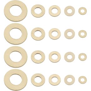 Create idea 50PCS Brass Washer Assortment Kit M3 M4 M5 M6 M10 Metric Flat Washer Brass Flat Washer for Household Commercial Appliances Automobiles Boats