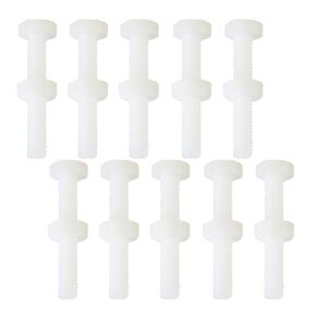 25PCS M4x25mm White Nylon Hex Bolts Plastic Hex Nuts Full Thread Hex Head Screws and Nuts Set