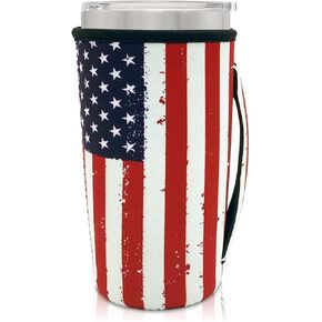 AJLTPA Neoprene Insulated Sleeves Cup Holder with Handle for 20oz Tumbler Cups, Reusable Iced Coffee Sleeve Compatible with Starbucks Trenta, Dunkin Large, more(Serape)