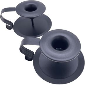 2PCS Iron Candlestick Holder Vintage Retro Style Classic Look Taper Candle Holder Matte Black Candlesticks Stand for Wedding Christmas Desk Decor