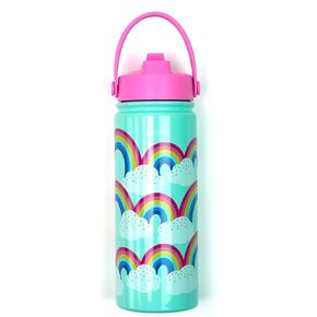 Yoobi Rainbow Sprinkles Stainless Steel Water Bottle – 18 oz w/Spill-Proof Lid Straw – Dishwasher Safe Adult Water Bottle, Kids Water Bottle – BPA & PVC-Free Leak Proof (Mint Rainbow Sprinkles)