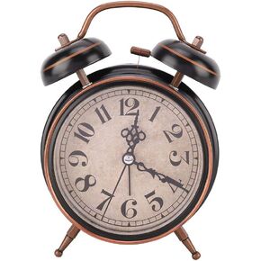 AUNMAS Alarm Clock Vintage Mechanical Light Night Luminous Manual Clock Double Twin Bell Clock for Bedrooms Time Management Heavy Sleepers(1#)(Pattern Randomly)