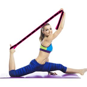 Yoga Strap 8 Loops Yoga Stretch Strap Exercise Elactic Band for Stretching, Physical Therapy, Pilates, Dance and Gymnastics